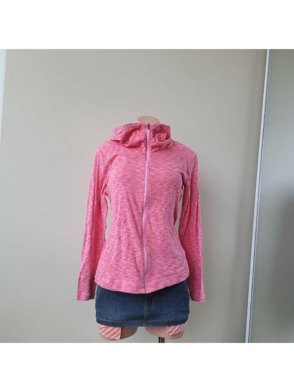 Columbia Sportswear Crimson Red Mock Neck Slim Athletic Zip Up Hoodie (M)